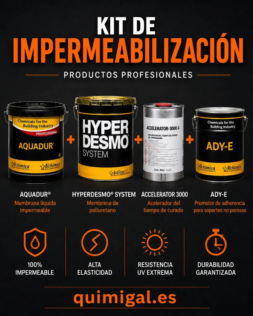 Kit de impermeabilización terraza transitable de 25 m2 (Gris RAL7040)
