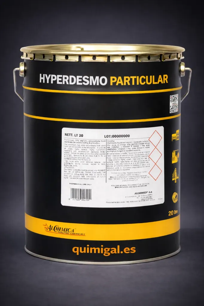 HYPERDESMO PARTICULAR – Membrana tixotrópica de poliuretano reforzada con fibras para puntos singulares